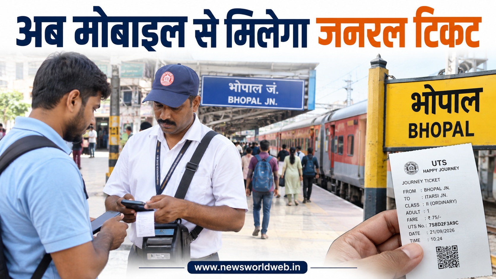 भोपाल मंडल के 5 स्टेशनों पर जनरल टिकट के लिए नहीं लगानी होगी लाइन, 34 एम-यूटीएस सहायक मोबाइल से देंगे टिकट