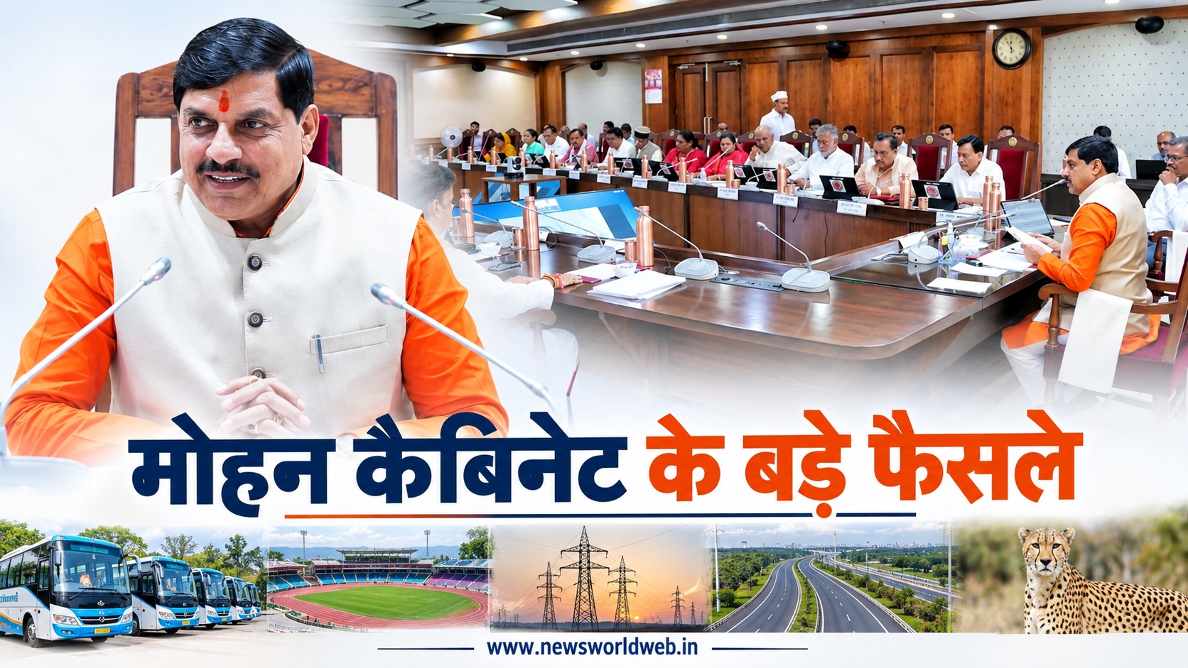 MP कैबिनेट के बड़े फैसले: 25 सितंबर से 350 बसें, हर विधानसभा में स्पोर्ट्स कॉम्प्लेक्स और हेलीपैड की योजना