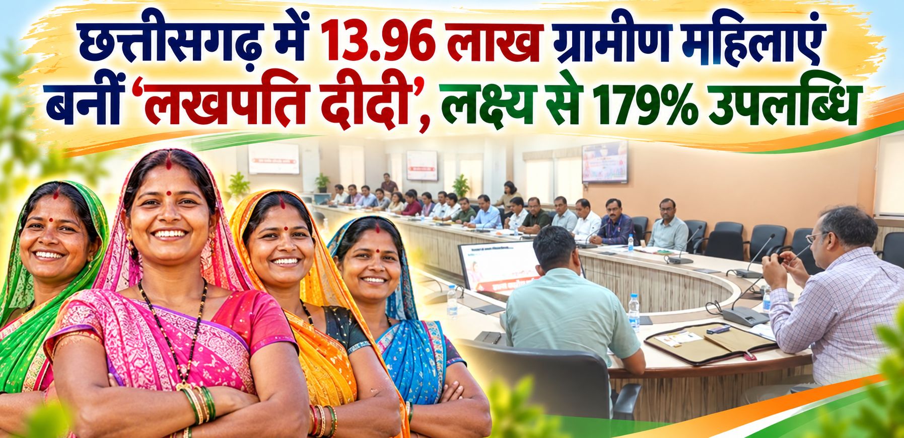 छत्तीसगढ़ में 13.96 लाख ग्रामीण महिलाएं बनीं ‘लखपति दीदी’, लक्ष्य से 179% उपलब्धि