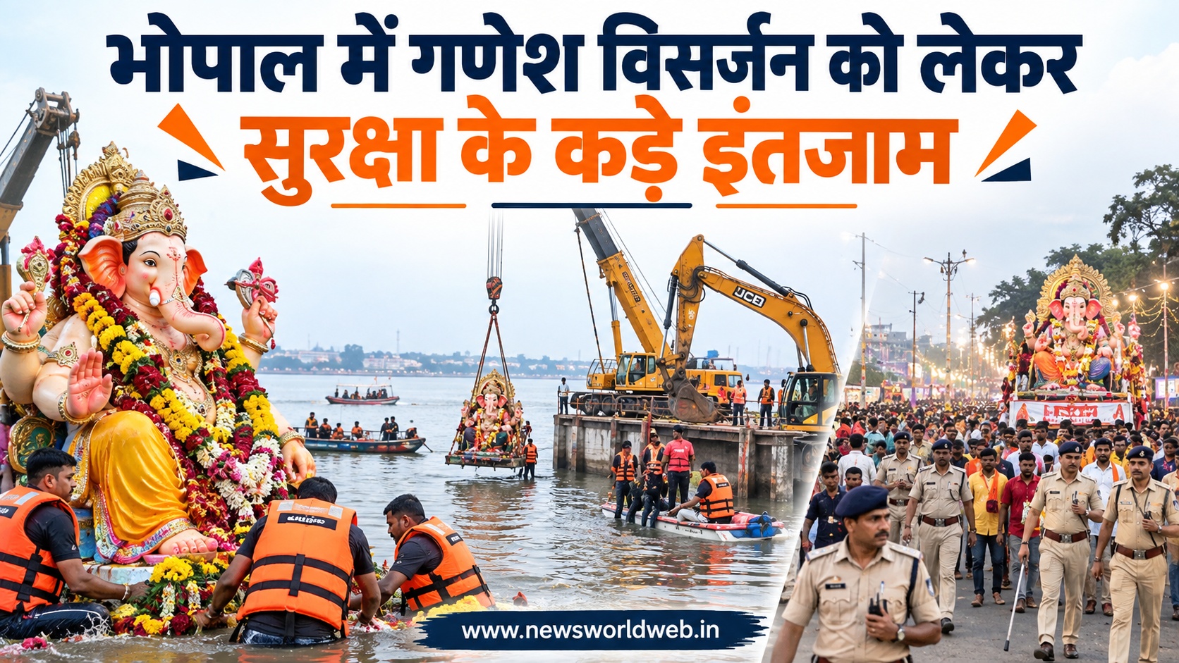 भोपाल में गणेश विसर्जन आज, 184 गोताखोर संभालेंगे घाट, कई रास्तों पर बदली रहेगी ट्रैफिक व्यवस्था