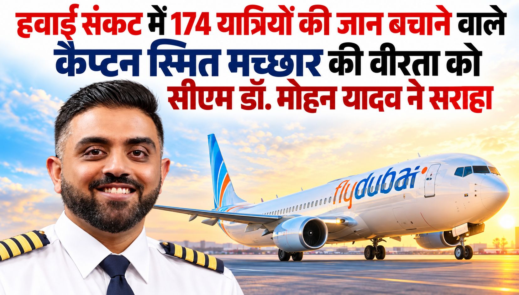 हवाई संकट में 174 यात्रियों की जान बचाने वाले कैप्टन स्मित मच्छार की वीरता को सीएम डॉ. मोहन यादव ने सराहा
