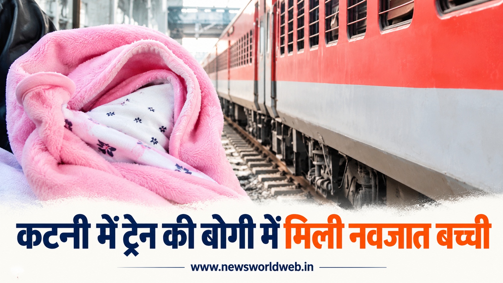 कटनी में बीना-नागदा स्पेशल ट्रेन की खाली बोगी में मिली डेढ़ माह की बच्ची, जिला अस्पताल में भर्ती