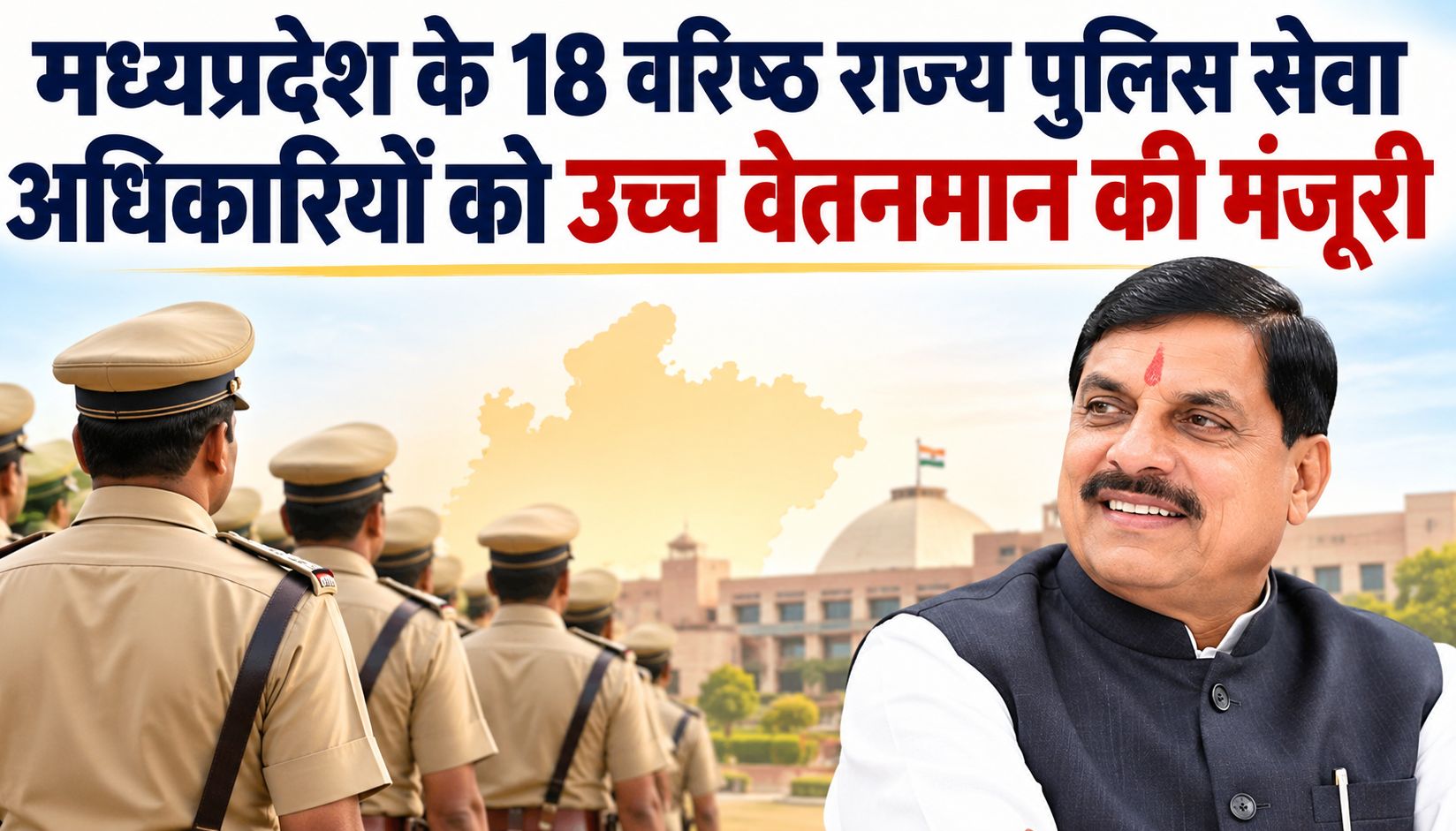मध्यप्रदेश के 18 वरिष्ठ राज्य पुलिस सेवा अधिकारियों को उच्च वेतनमान की मंजूरी