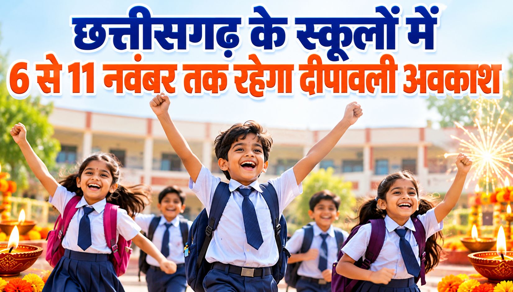 छत्तीसगढ़ के स्कूलों में 6 से 11 नवंबर तक रहेगा दीपावली अवकाश