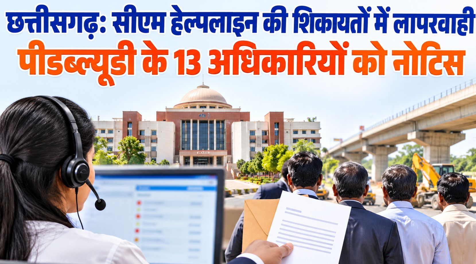 सीएम हेल्पलाइन की शिकायतों में लापरवाही, पीडब्ल्यूडी के 13 अधिकारियों को नोटिस