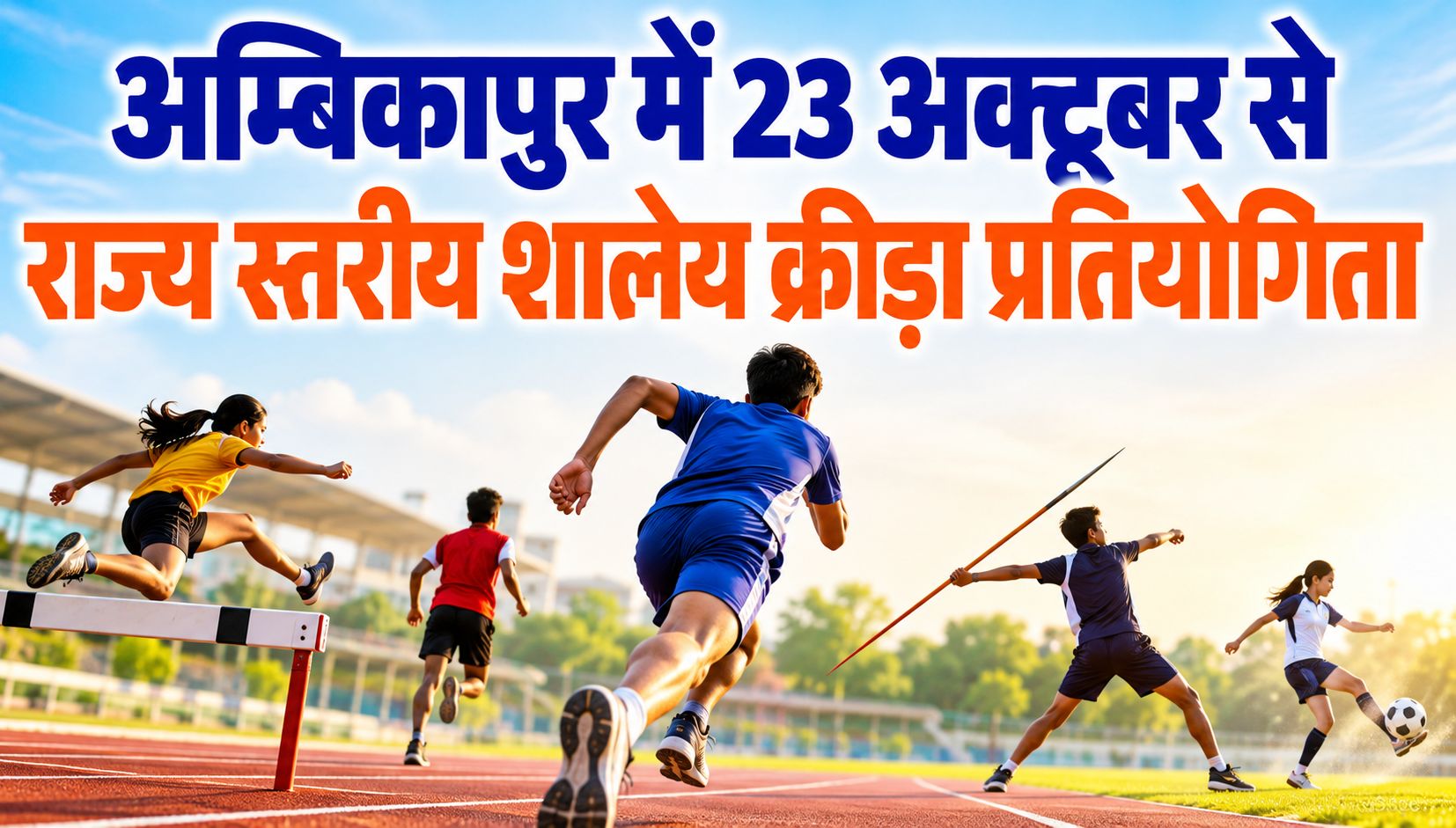 अम्बिकापुर में 23 अक्टूबर से राज्य स्तरीय शालेय क्रीड़ा प्रतियोगिता