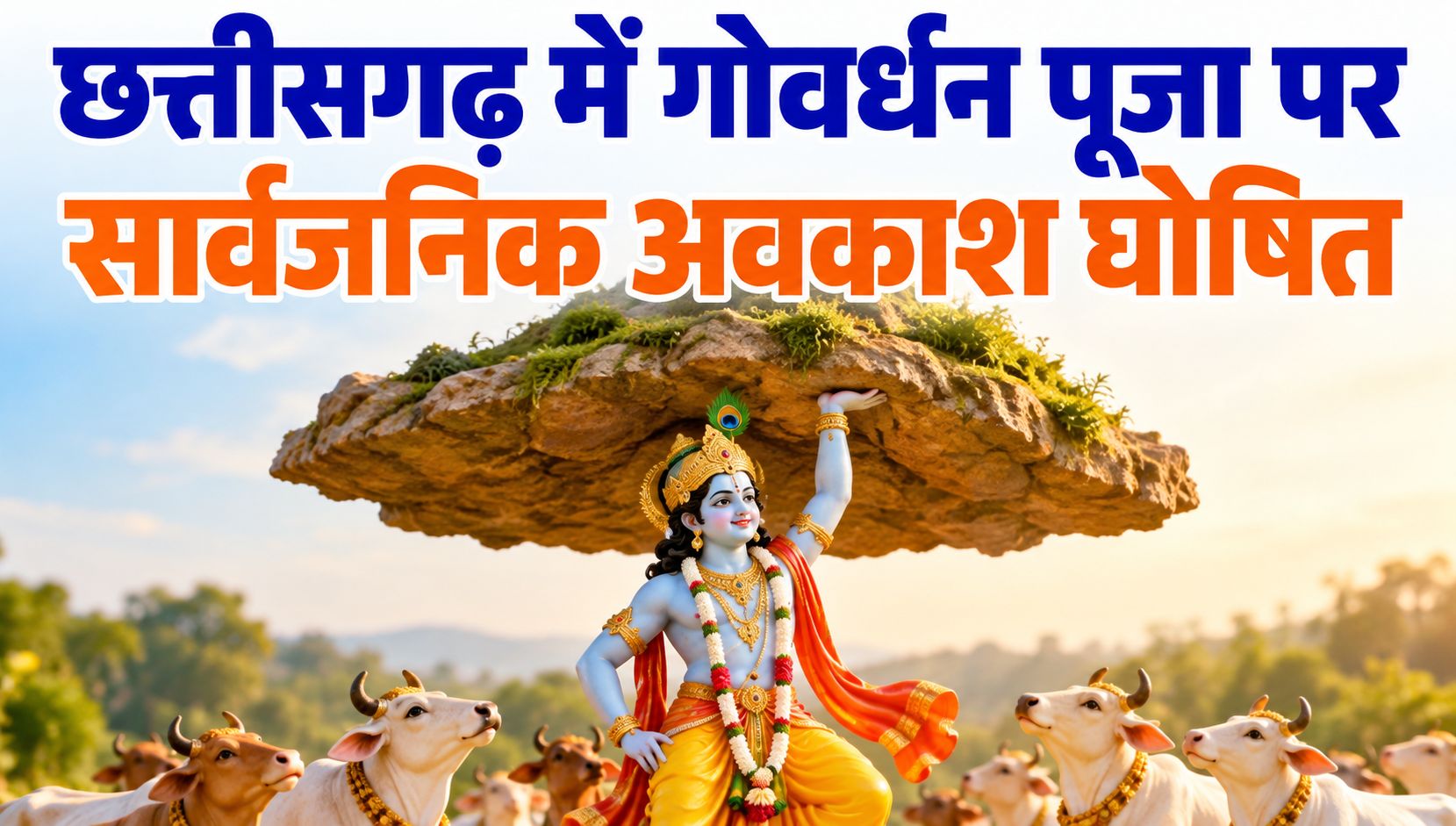 छत्तीसगढ़ में 09 नवंबर को गोवर्धन पूजा पर सार्वजनिक अवकाश घोषित