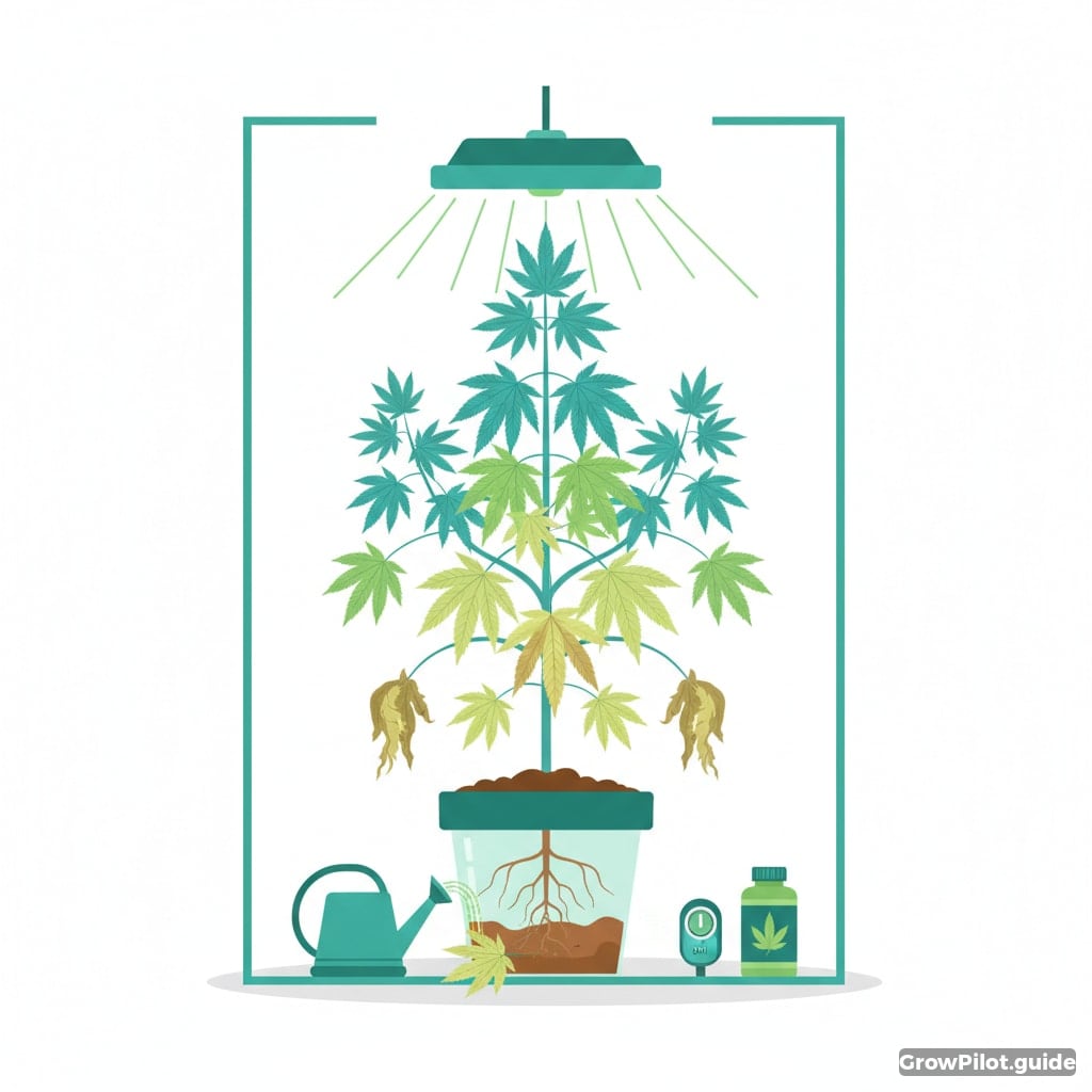 Stickstoffmangel bei Cannabis sicher diagnostizieren – GrowPilot.guide