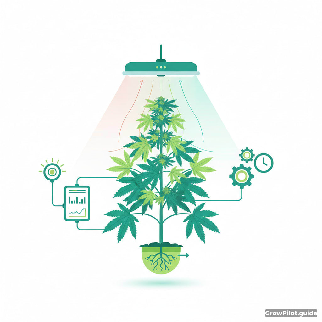 Dynamische Lichtsteuerung im Indoor-Grow – GrowPilot.guide