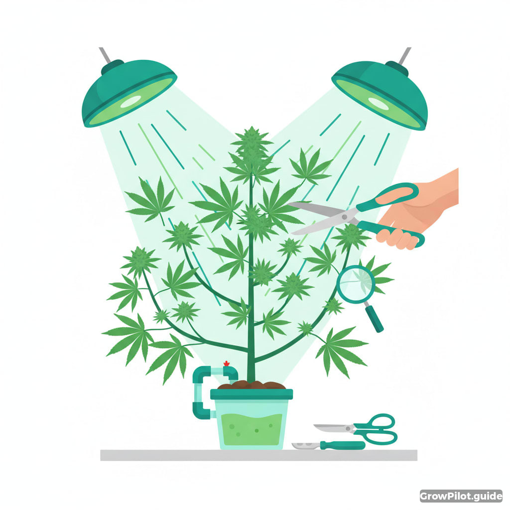 Targeted defoliation for optimum light incidence – GrowPilot.guide