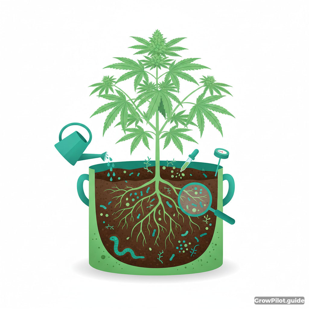 Nährstoffpufferung und Bodenmikroben in Erde – GrowPilot.guide