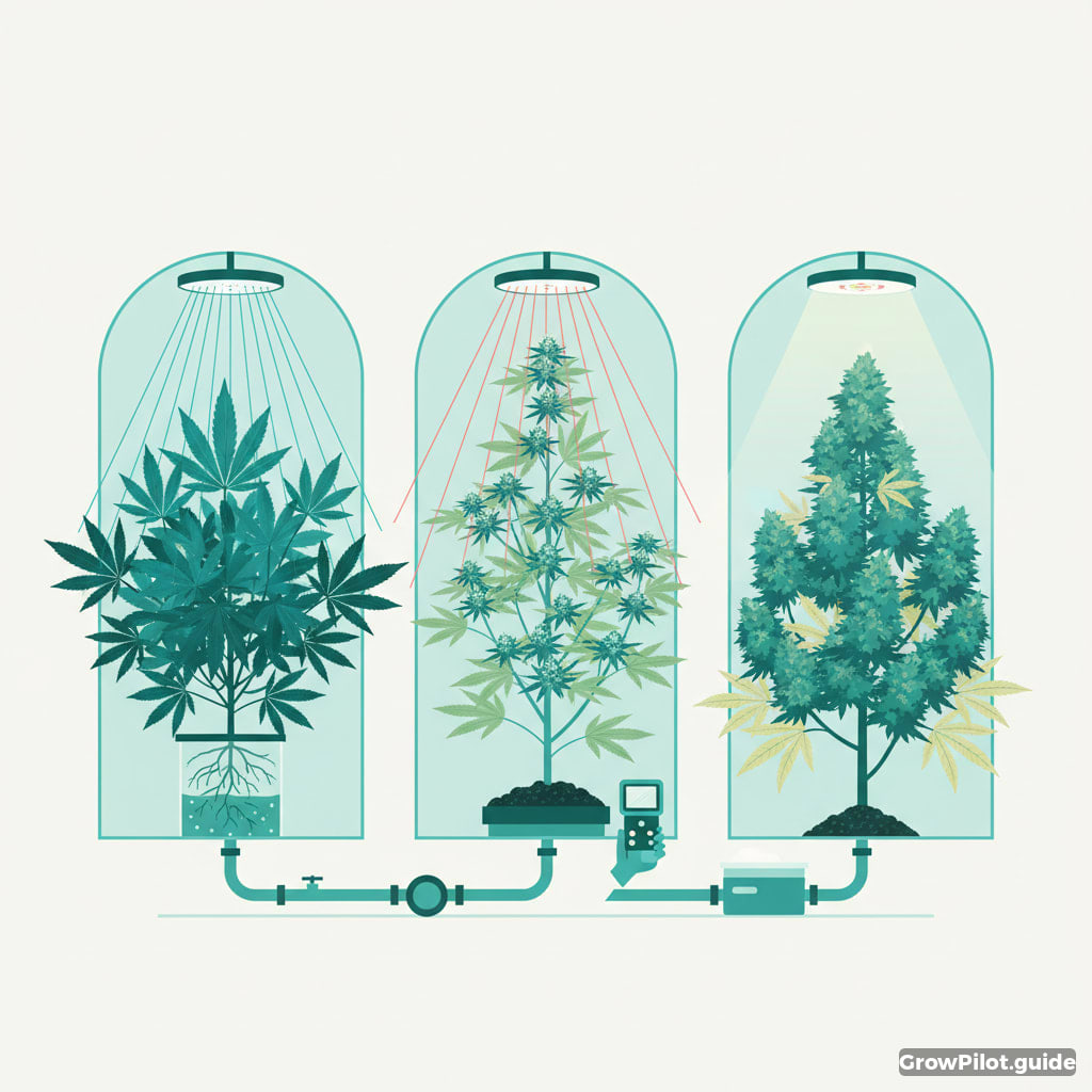 Lichtspektrum-Variationen im Cannabis-Anbau – GrowPilot.guide