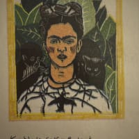 Kahlo's Self-Portrait with Monkey mini print