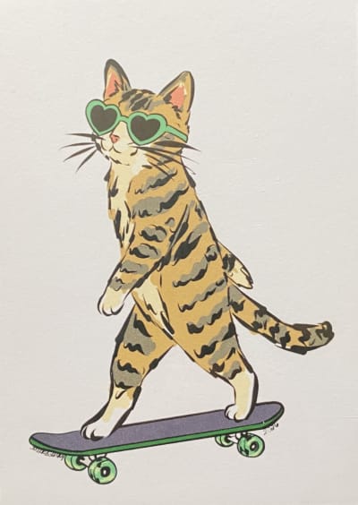 Skateboard Cat