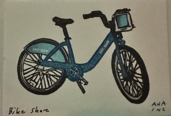 Bike Share, an Ana Inciardi mini print