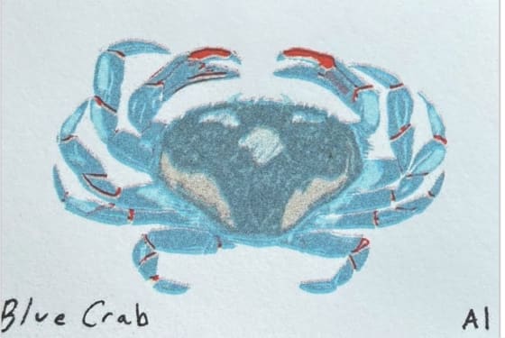 Blue Crab, an Ana Inciardi mini print