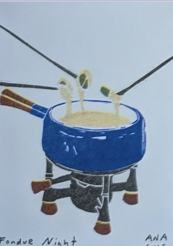 Fondue Night, an Ana Inciardi mini print