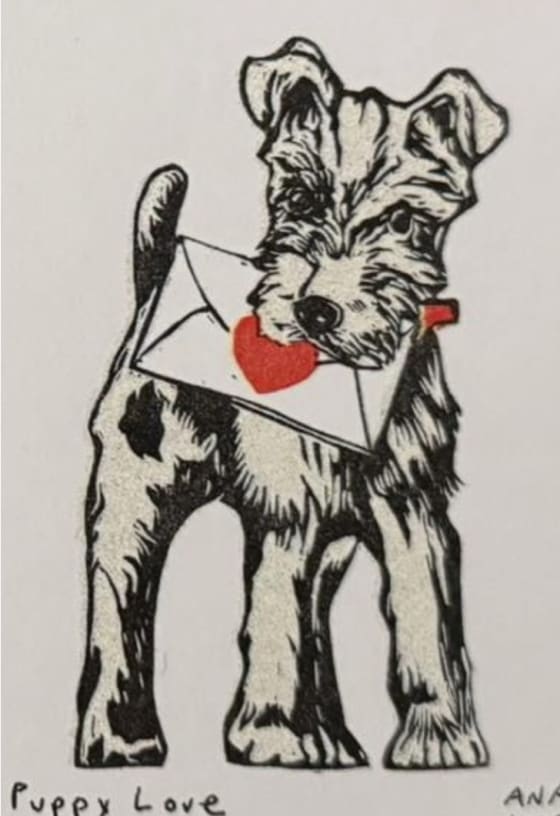 Puppy Love, an Ana Inciardi mini print