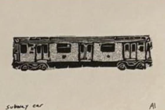 Subway Car, an Ana Inciardi mini print