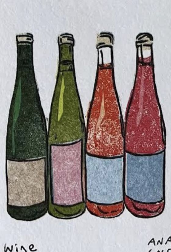 Wine, an Ana Inciardi mini print