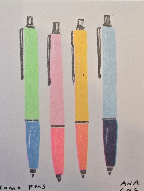 Some Pens, an Ana Inciardi mini print