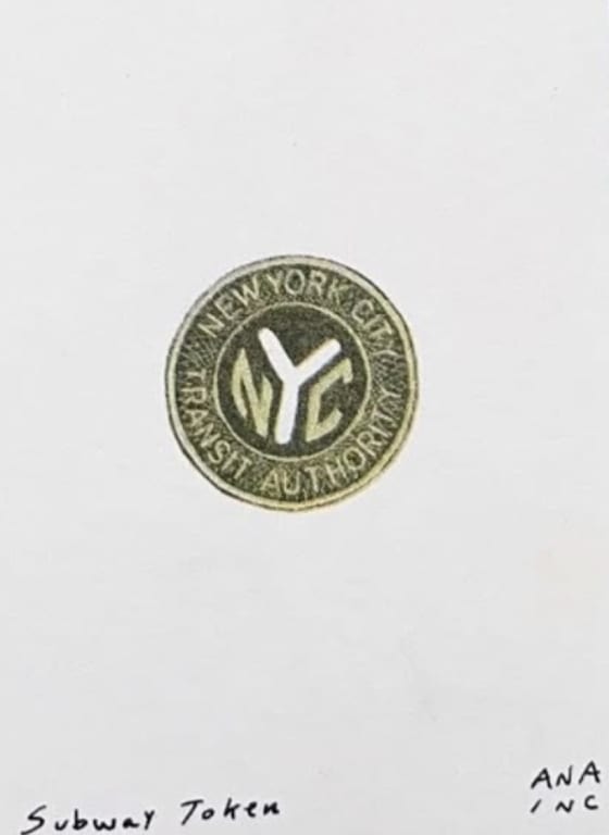 Subway Token, an Ana Inciardi mini print