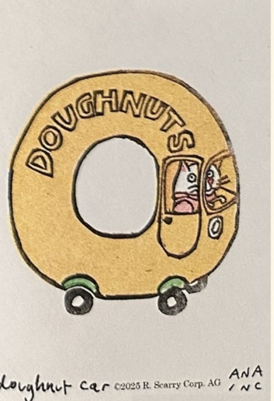 Doughnut Car, an Ana Inciardi mini print