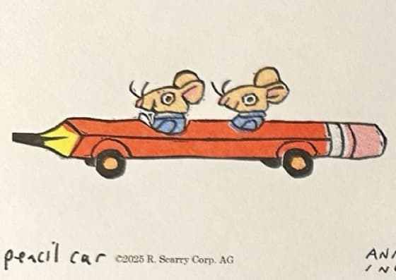 Pencil Car, an Ana Inciardi mini print
