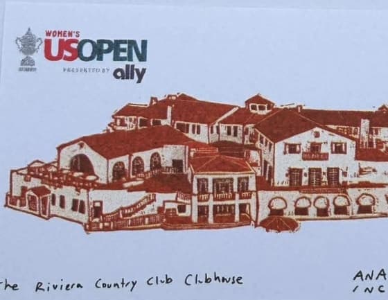 The Riviera Country Club Clubhouse, an Ana Inciardi mini print