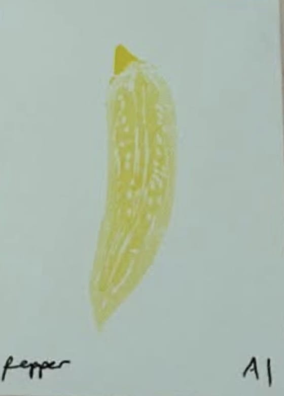Yellow Pepper (with seeds) (HV), an Ana Inciardi mini print