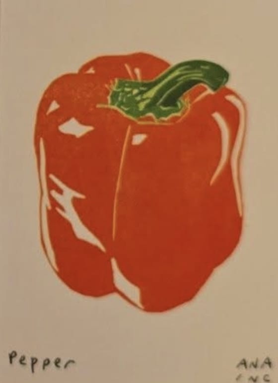 Pepper (Bell), an Ana Inciardi mini print
