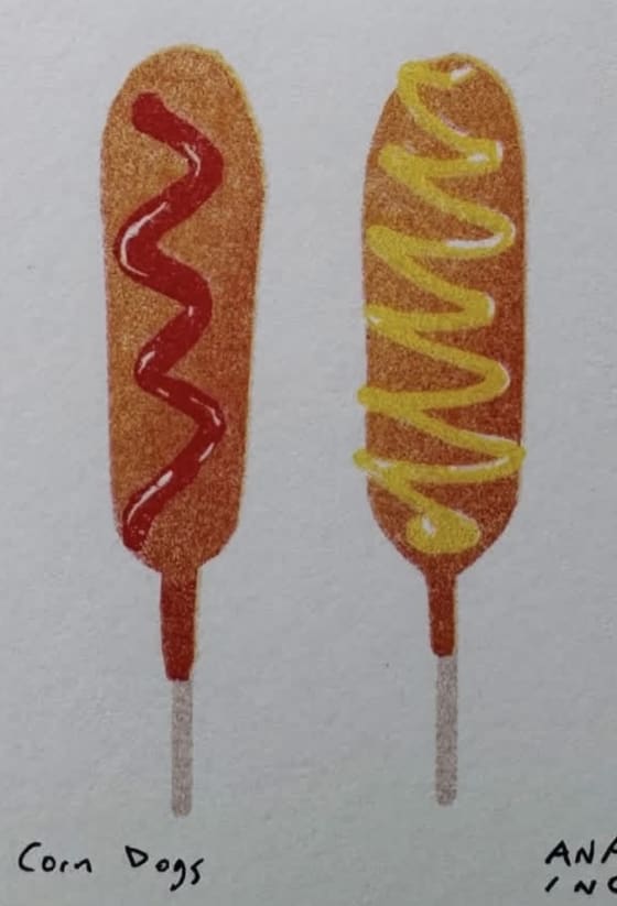 Corn Dogs, an Ana Inciardi mini print