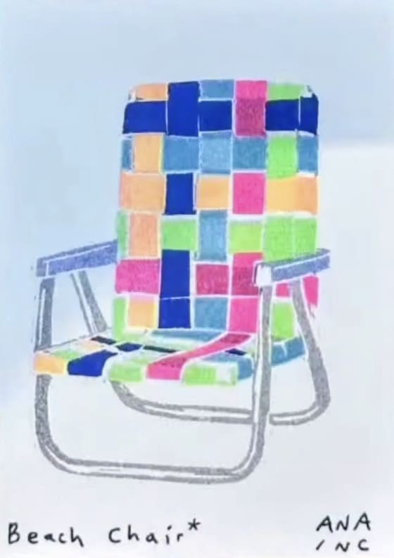 Oops Beach Chair, an Ana Inciardi mini print