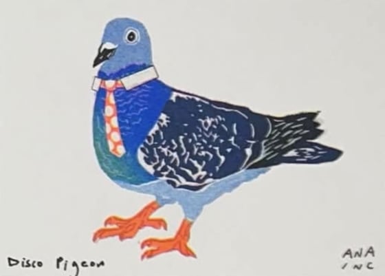 Disco Pigeon, an Ana Inciardi mini print