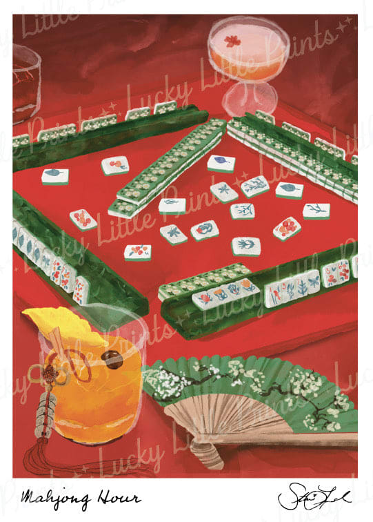 Mahjong Hour, a Lucky Little Prints mini print