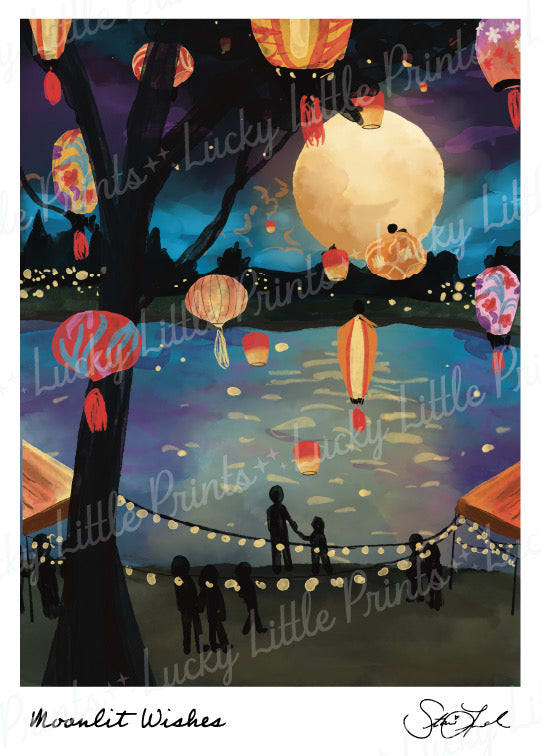 Moonlit Wishes, a Lucky Little Prints mini print