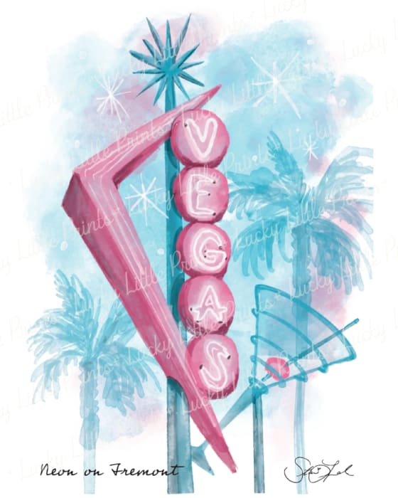 Neon on Fremont, a Lucky Little Prints mini print