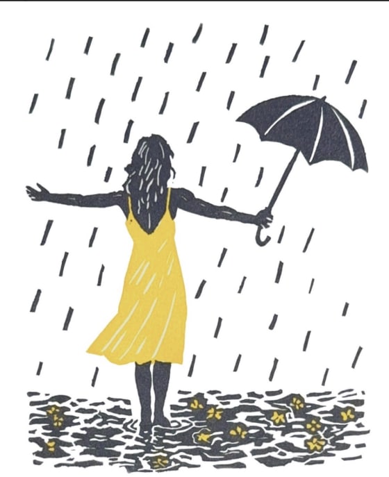 No Rain, No Flowers, a Bright Side Prints mini print