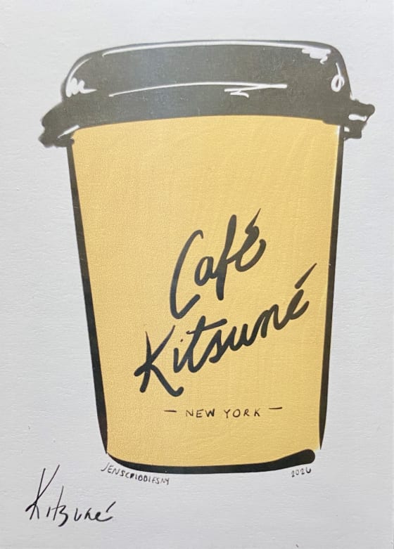 Cafe Kitsune, a Jen Scribbles mini print