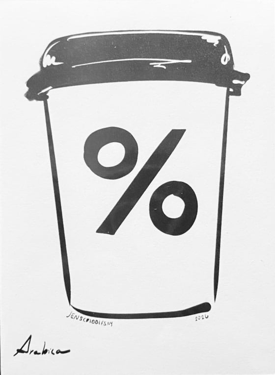 Arabica, a Jen Scribbles mini print