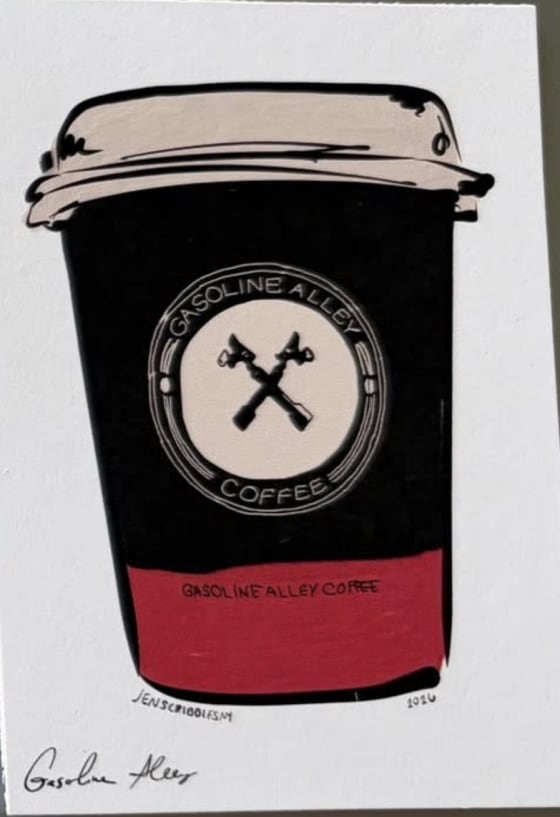 Gasoline Alley, a Jen Scribbles mini print