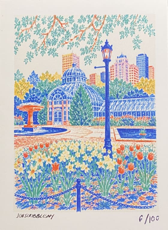 Botanical Garden, a Jen Scribbles mini print