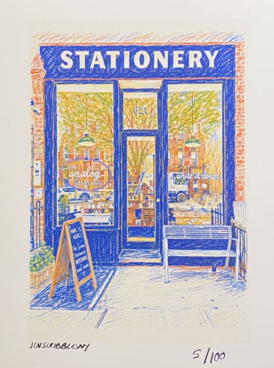 Analog Stationer, a Jen Scribbles mini print