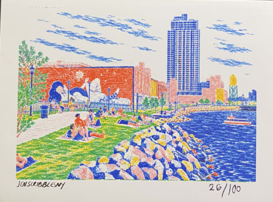 Transmitter Park, a Jen Scribbles mini print