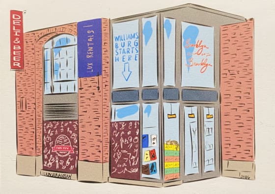 Williamsburg Starts Here, a Jen Scribbles mini print