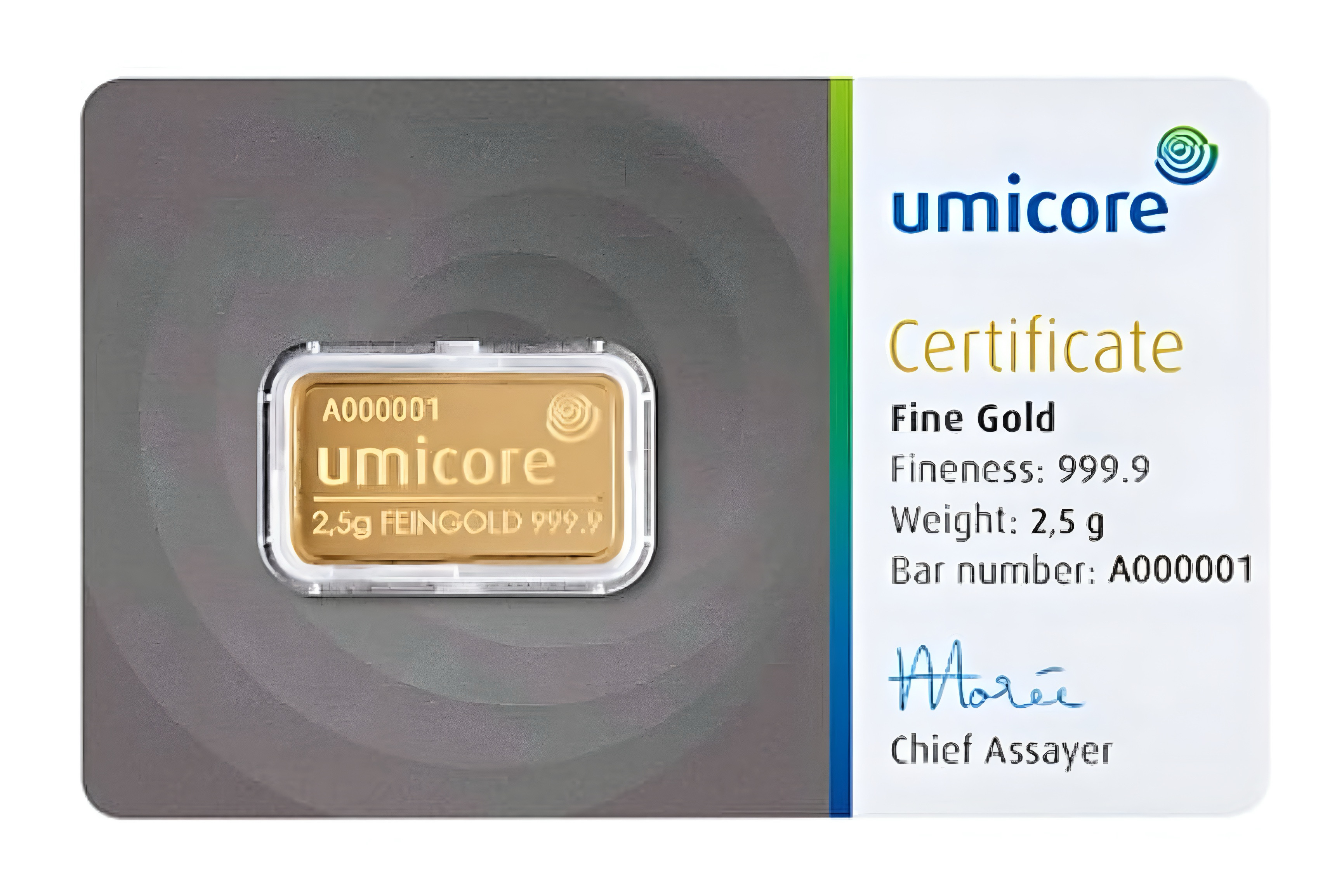 2.5g Gold Bar Umicore
