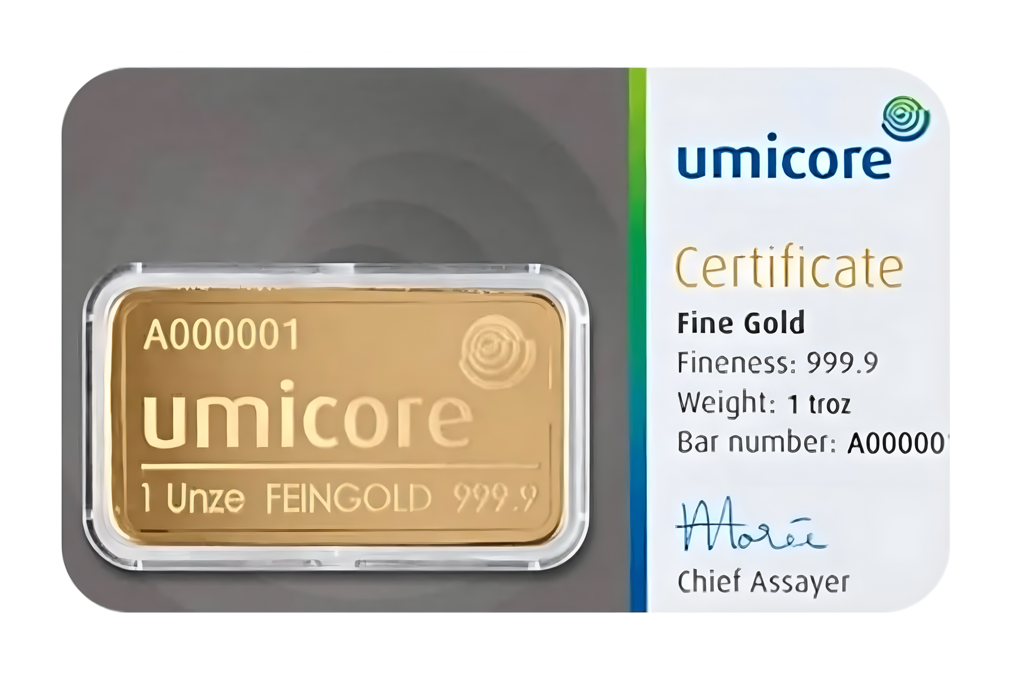 1oz Gold Bar Umicore