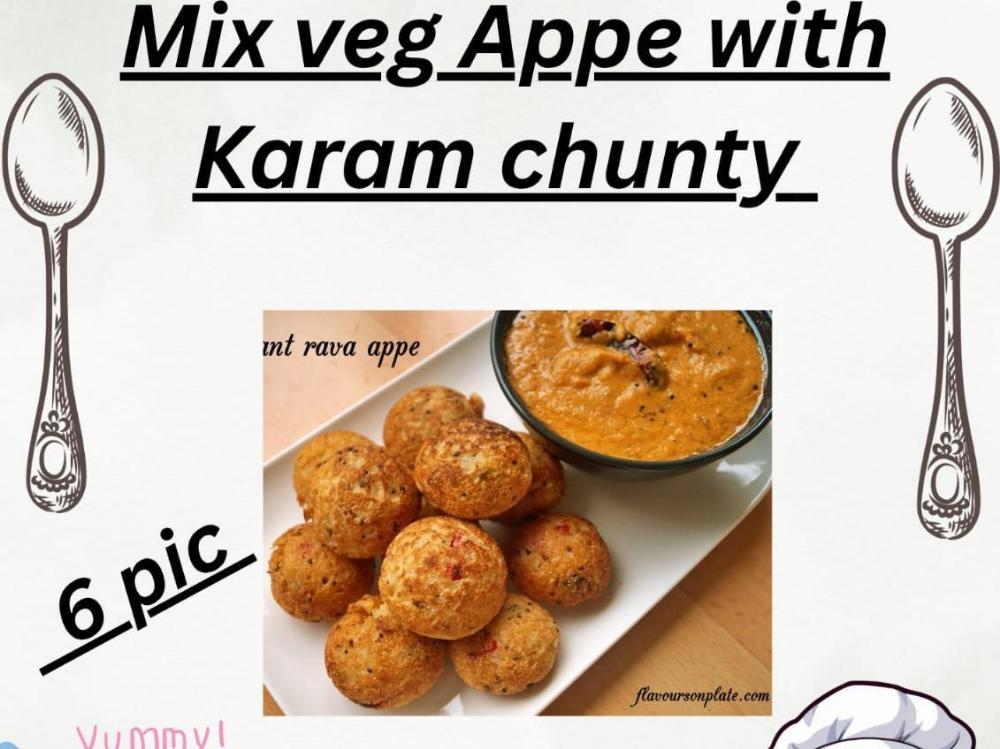 Mix Veg Appe with Karam Chutney