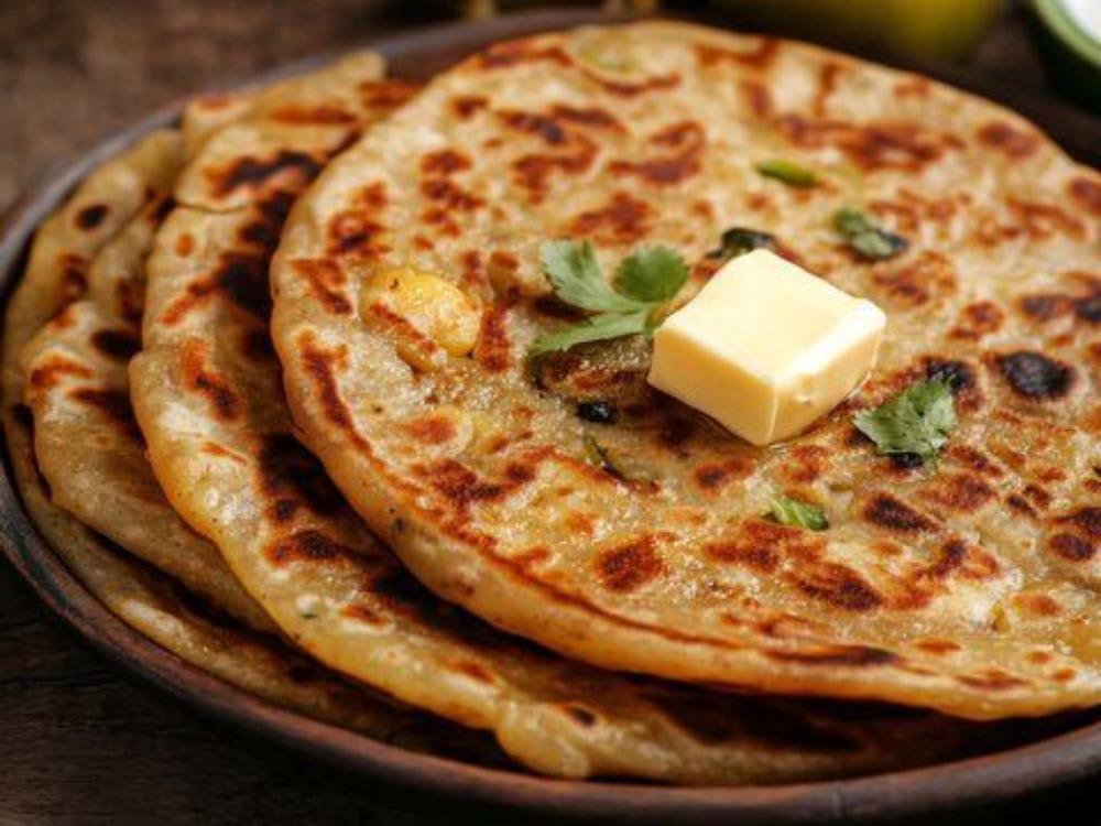 Aloo Paratha with Butter