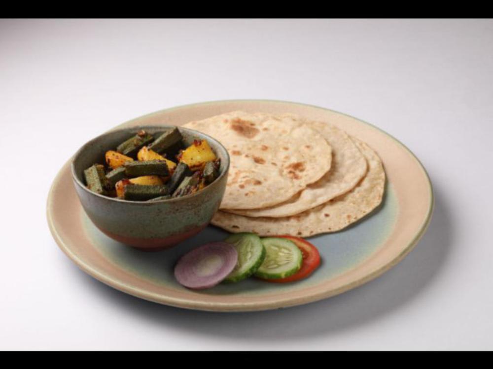 Bhindi ki Sabzi 4roti, Salad